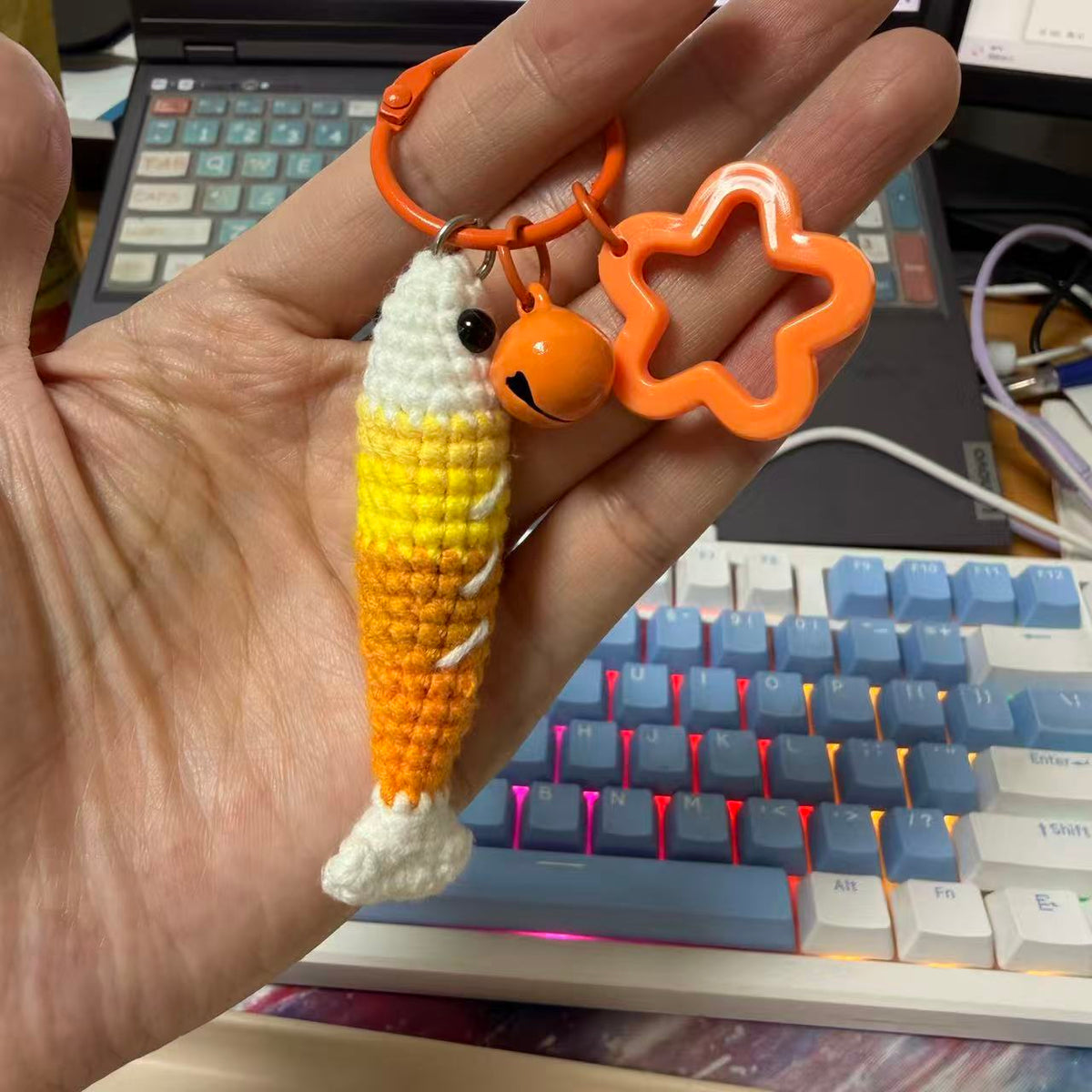 Orange fish keychain